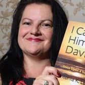 Author Kathryn Peek with her debut novel and, inset, her new book