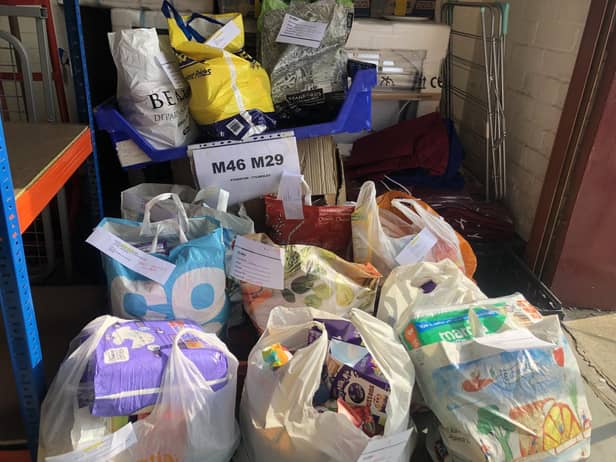 Food parcels being prepared at The Brick