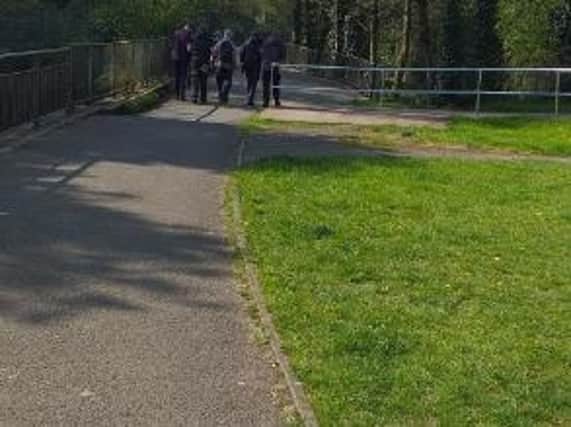 Five young people were spotted in a large group in Wigan today