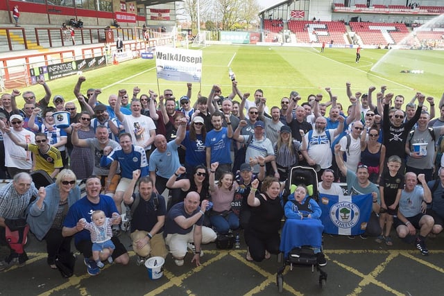 The Joseph's Goal walkers celebrate reaching Highbury!