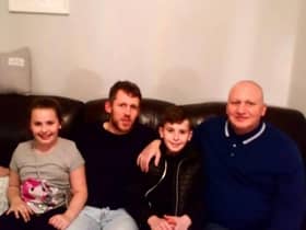 Dave Crowther with his children