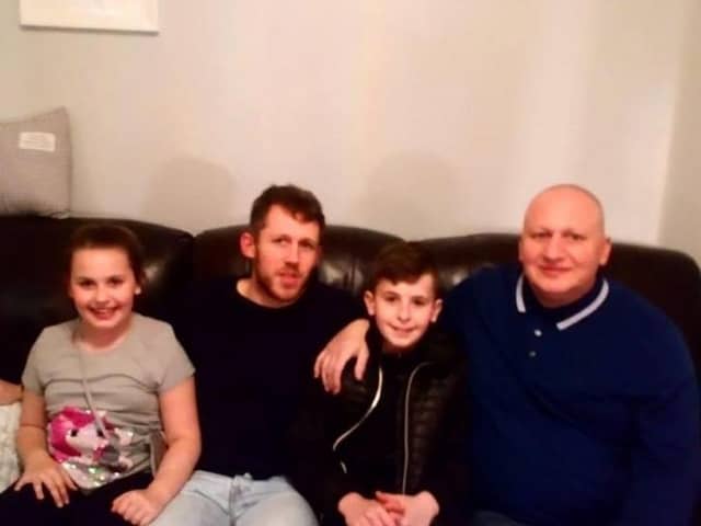 Dave Crowther with his children