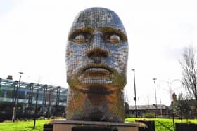 The Face of Wigan in Believe Square where the memorial will be held