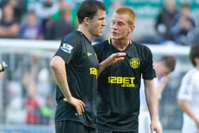 Gary Caldwell and Ben Watson during their Latics days