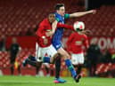 James Carragher in action during the FA Youth Cup tie against Manchester United