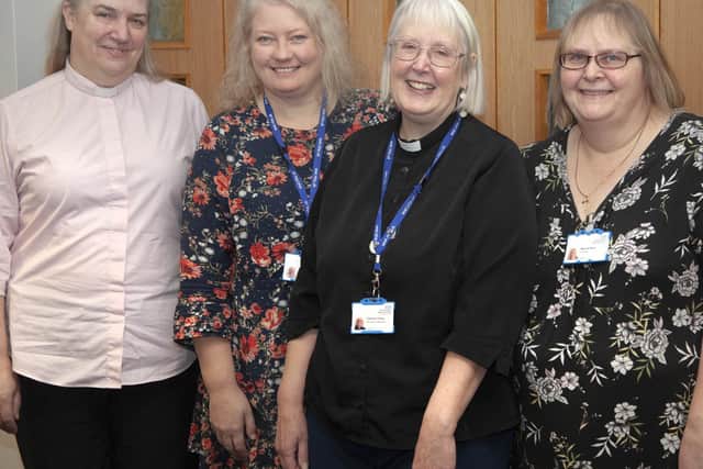 Rev Cannon Anne Edwards, left, with colleagues Deborah Cooper, Rev Caroline Tracey and Michele Ryan
