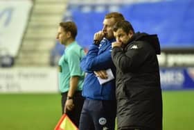 Gregor Rioch (right) with Latics Under-23s coach Nick Chadwick