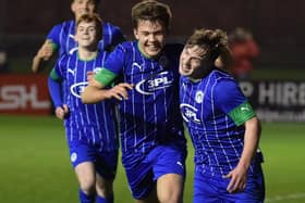 Joe Gelhardt scores for Latics Under-18s against Birmingham in the FA Youth Cup