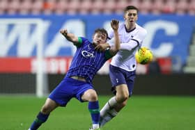 Joe Gelhardt playing for Latics Under-18s in the FA Youth Cup against Tottenham