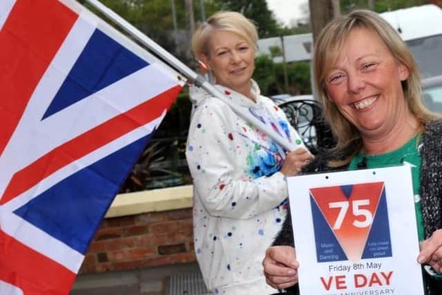 Neighbours Jan Doran, left, and Annette Brown have organised a VE Day celebration in front gardens on Heaton Street, Standish