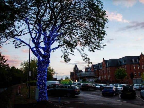 The Tree of Hope stands outside Christopher Home at Wigan Infirmary