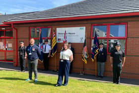 The socially-distanced VE Day memorial event at Molyneux House