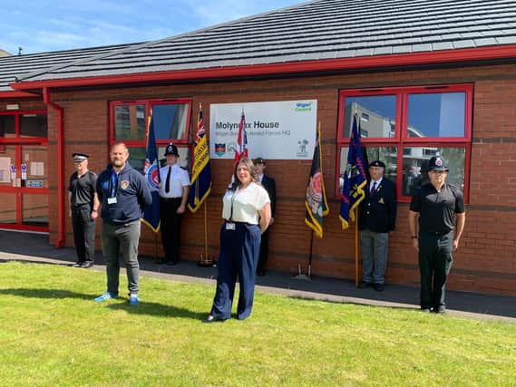 The socially-distanced VE Day memorial event at Molyneux House