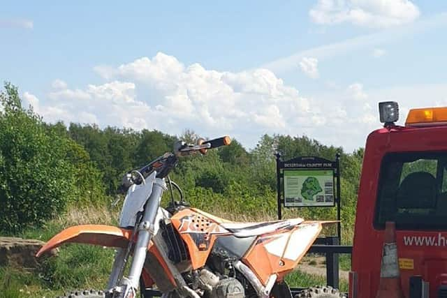 A seized off-road bike