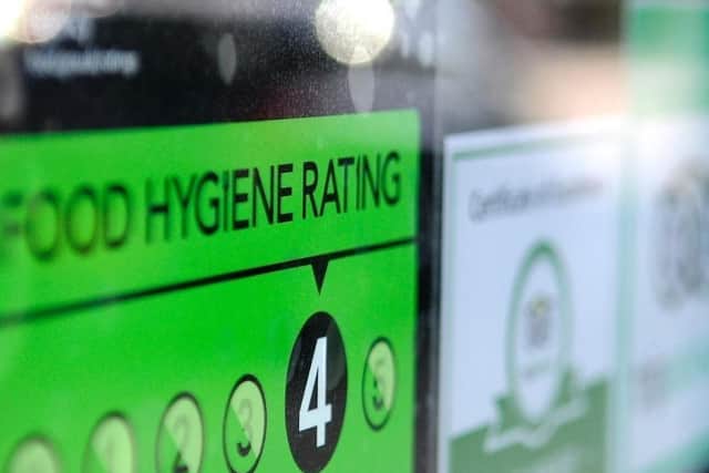 Hygiene ratings are from 0-5 stars