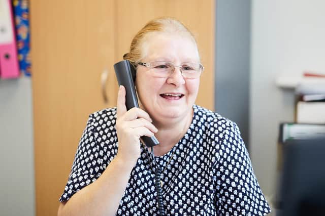 Mary Williams from Think Ahead Stroke gets in touch with service users. Image: Paul Greenwood