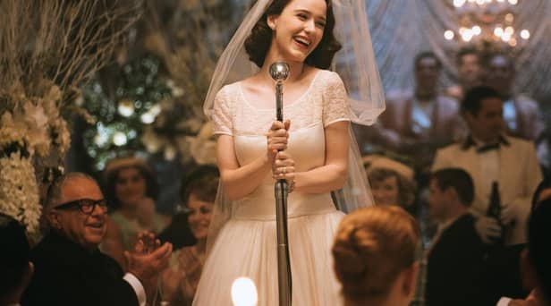 American actress Rachel Brosnahan, won Best Actress TV Series Musical or
Comedy for The Marvelous Mrs Maisel at the Golden Globes 2019. Photo: PA