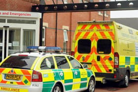 Ambulances outside Wigan Infirmary