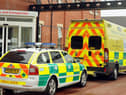 Ambulances outside Wigan Infirmary