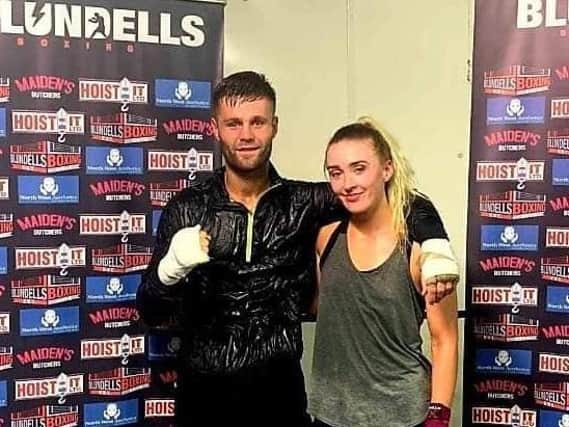 Rhiannon Dixon and fellow Blundell's Gym boxer James Moorcroft