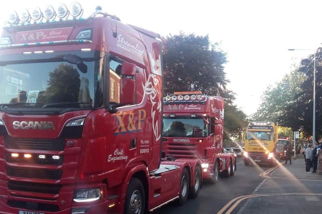 HGV cabs in the convoy