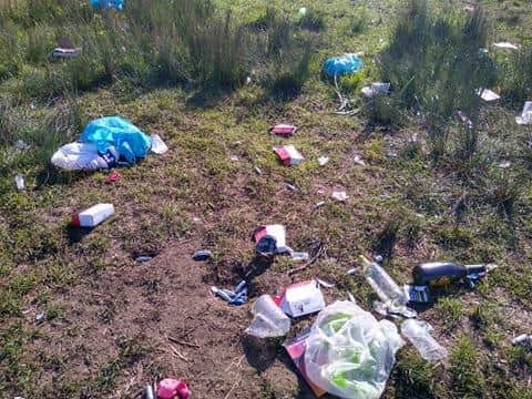 The mess left by partygoers at Amberswood Nature Reserve