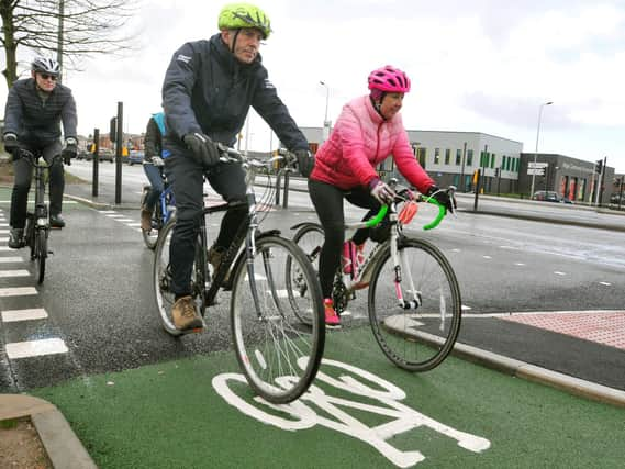 Cycle lanes at the Saddle Junction