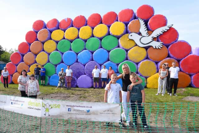 Gemma Crompton and family, joined by students and their families from The Hamlet