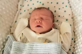 Baby Jaxson David Taberner, born 29th April, weighing 7lb 5oz, to Georgia Wilson