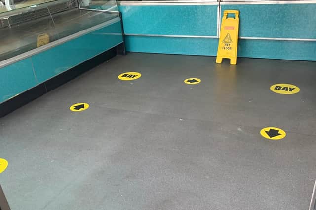 Marked out bays in a Galloways store