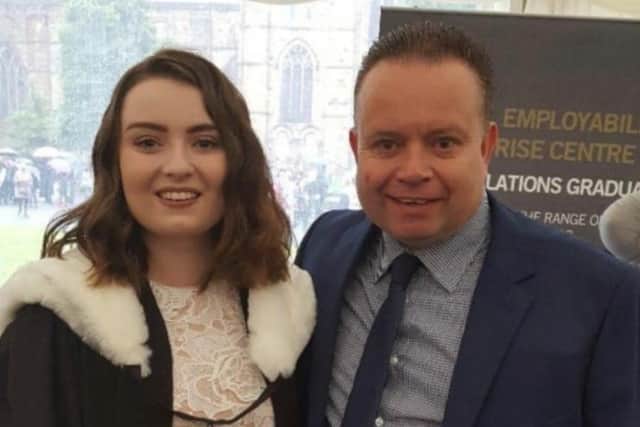 Hannah and Shaun at her graduation ceremony in 2017