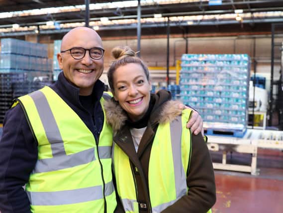 Gregg Wallace and Cherry Healey on their 2016 visit to Heinz Kitt Green