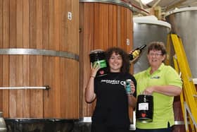 Molly Stephenson and mum Gill at Prospect Brewery, Wigan, getting ready for home deliveries during the Covid-19 pandemic