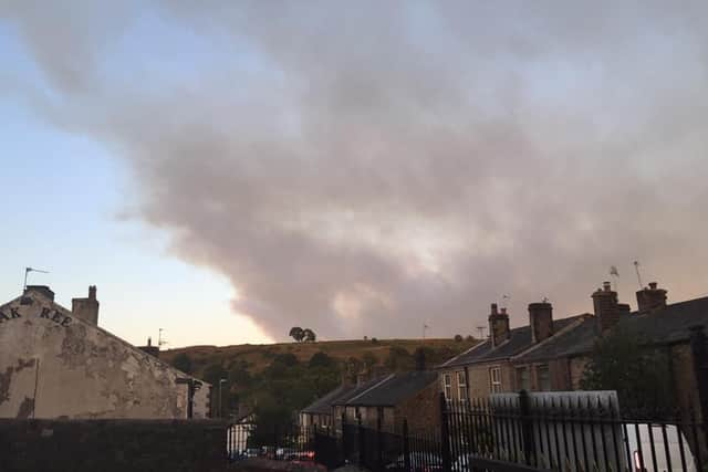 The fire on Darwen Moor. Image: Wildlife Trust