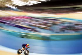 Bradley Wiggins during his record hour cycling attempt at the Lee Valley Velopark, London on June 7, 2015