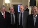 Des Seabrook (second right) pictured in 2017 with former British Lions coach Ian McGeechan, ex-BBC commentator Ian Robertson and England coach Eddie Jones