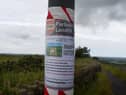 A poster opposing the landfill plan at Parbold Hill