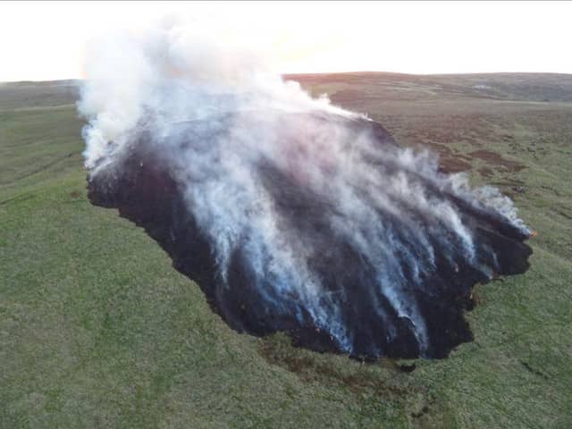 Fire on Darwen Moor last month