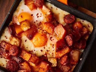 Butternut and chorizo hash