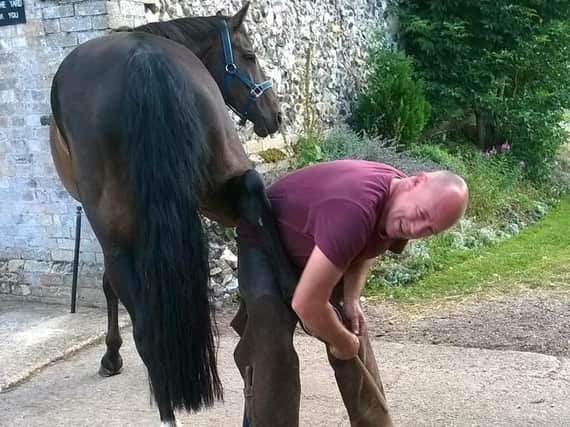 Norman at work at Myerscough