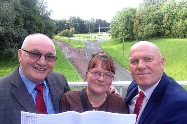 County councillors for the Skelmersdale area looking at the station site entrance