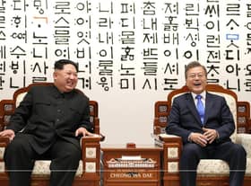 UCLan  has received a major research grant for its Korean studies.
Pictured is   North Korean leader    Kim Jong-un with  South Korean President Moon Jae-in.