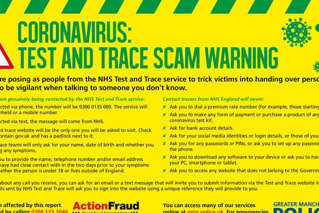 Police issue advice on how to spot a coronavirus test and trace scam