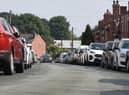 General view of cars parked on Heaton Street, Standish
