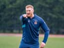 Wigan prop Joe Bullock in training before the season was halted