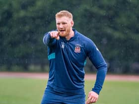 Wigan prop Joe Bullock in training before the season was halted