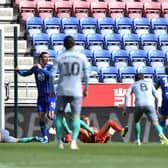 Lee Evans lashes home the opening goal against Blackburn