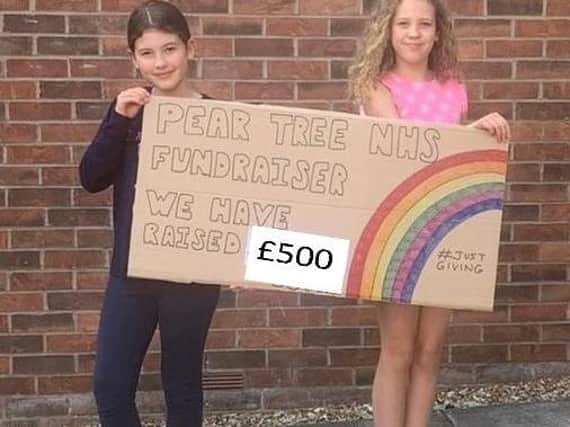 Ava and Lacey Fielding have helped raise 500 for the NHS