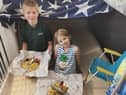 Youngsters taking part in their holidays from home