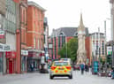 A police car on Gallowtree Gate in Leicester after the Health Secretary Matt Hancock imposed a local lockdown following a spike in coronavirus cases in the city